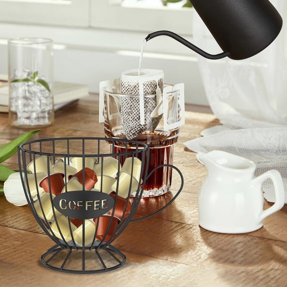 Extra-Large Coffee Pod Holder,K Cup Holders for Counter Small Space,K Cup Storage,Coffee Pod Basket,Coffee Station Organizer,Coffee Bar Accessories