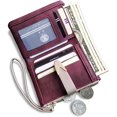 thumbnail image 2 of Wallets for Women Rfid Small Compact Bifold Short Wallet,Ladies Wristlet Zipper Coin Purse Purple, 2 of 5