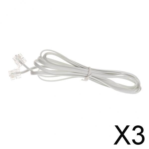 Paquete de 3-6 cables de extensión telefónica modular RJ11 2C, cable de línea de 2,4 m 3 piezas