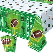 Inspireyee Disposable 86’’ x 51’’ Football Polyethylene Tablecloth