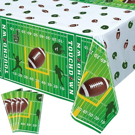 Inspireyee Disposable 86’’ x 51’’ Football Polyethylene Tablecloth