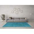 thumbnail image 3 of Ahgly Company Indoor Square Oriental Light Blue Industrial Area Rugs, 4' Square, 3 of 4