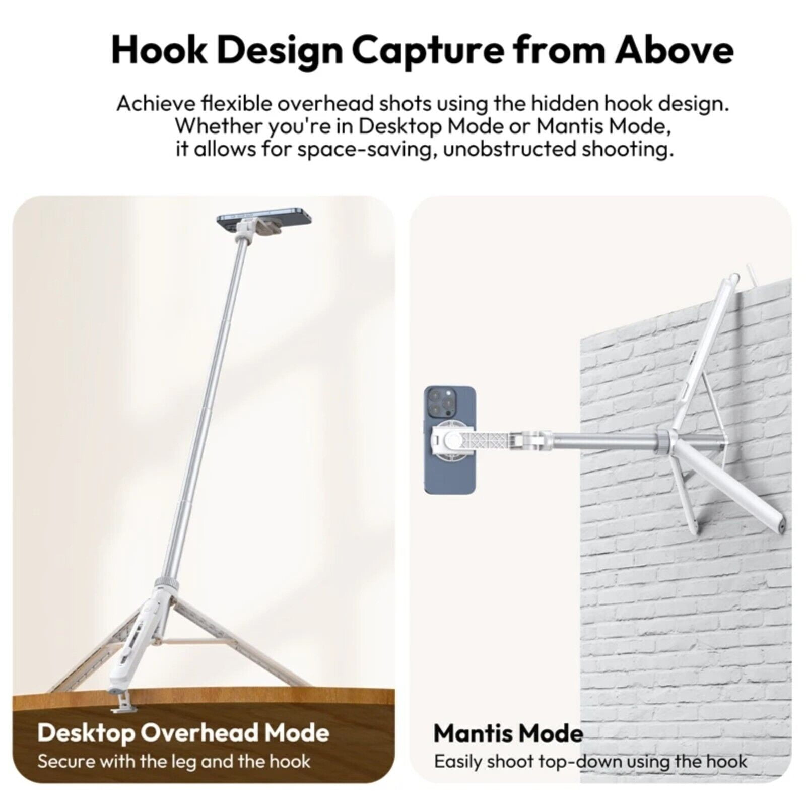 Ulanzi TT88 Overhead Selfie Stick Wireless Tripod with MagSafe Clip for iPhone 16-13 Adjustable 30m Reach, 270° Tilt, 360° Rotation, Lightweight&Portable for Vlogging, Photography and Video Creation