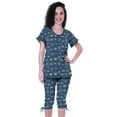 thumbnail image 1 of Moomaya Printed CottonNightwearSet For Womens Top & Capri Pant 2 Piece Sleepwear, 1 of 5