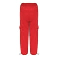 thumbnail image 6 of Jxximdong Cargo Pants for Women, Baggy Streetwear Hip Hop Pants Drawstring Casual Loose Wide Leg Trousers, Red Womens Casual Trousers, 6 of 9