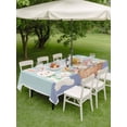 thumbnail image 3 of Happy Easter Outdoor Tablecloth - 54x80 Inch Rectangle Dining Table Cover, Cute Bunny Colorful Eggs Spring Flowers Blue Purple Waterproof Outdoor Table Cloth with Umbrella Hole & Zipper for Patio, 3 of 7