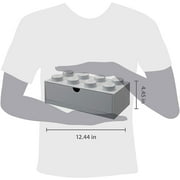 LEGO Desk Drawer Stackable Storage with 8 Knobs, Grey