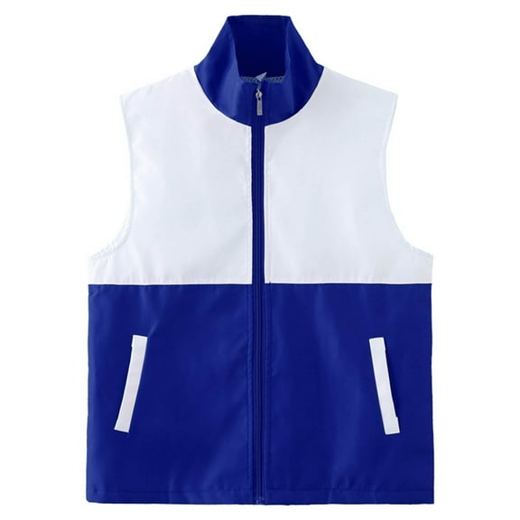 Womens Lightweight Sports Vest Zip-Up Athletic Hiking Sleeveless Jackets Running Travel Softshell Coats Blue, 2XL