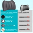 thumbnail image 4 of Florich Seat Cushion with Headrest&Lumbar Support Pillow, 3 PCS Ergonomic Memory Foam Back Support, Use for Office Chair/Car/Wheelchair, Gray, 4 of 10