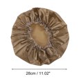 thumbnail image 2 of Unique Bargains 1 Pc Women Waterproof Shower Cap for Bathroom Business Travel Khaki Satin, 2 of 4