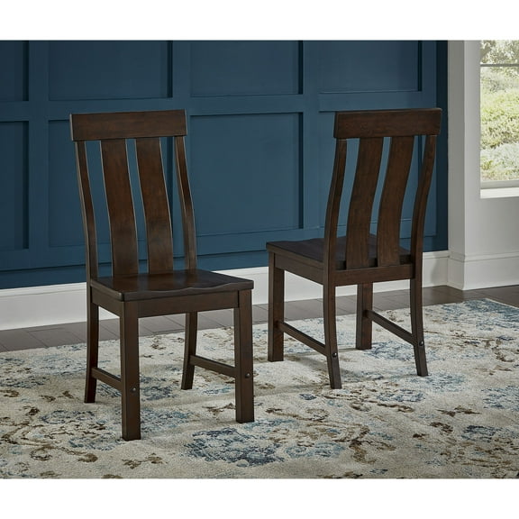 A-America Henderson Slatback Dining Side Chair in Muscavadi Brown (Set of 2)