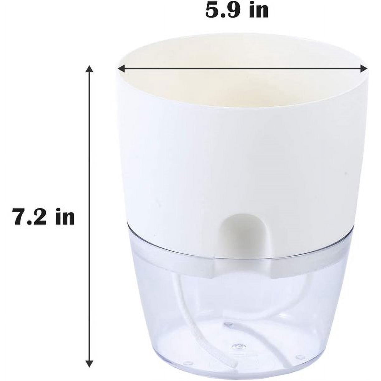 Self Watering Pots for Indoor Plants, Flower Pots Outdoor, 3 Pack 6 Inch Self Watering Planter, Plant Pots , Plastic Flower Pots, Plant Pots Indoor, Flower Pots Indoor, White