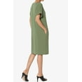 thumbnail image 4 of TheMogan Robe T-Shirt à Manches Courtes Col en V avec Poche pour Femmes P-3X, 4 of 6