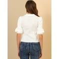 thumbnail image 3 of INSPIRE CHIC Blusa De Manga Corta Con Cuello De Peter Pan Para Mujer Blanco XS, 3 of 5
