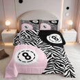thumbnail image 3 of Erosebridal Lucky 8 King Size Comforter Sets Zebra Comforters King Size, Zebra Pink, Pink Reversible 3pcs 1 Comforter and 2 Pillowcases, 3 of 6