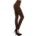 thumbnail image 2 of K-Cliffs Women's One Size Two-Tone 4" High Rise Leggings with Double Zipper, Coffee, 95% Polyester, 5% Spandex, 2 of 5