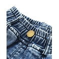 thumbnail image 4 of KIDSCOOL SPACE Toddler Little Kids Ripped Holes Elastic Waist Band Denim Jeans Pants, 4 of 6