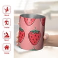 thumbnail image 5 of 12oz Coffee Tumblers Red Strawberry Plants Fruit Pink Pattern Stainless Steel Vacuum Insulated Travel Tumbler Coffee Cups Mug with Lid and Straw with Cleaning Brush for Cold & Hot Drinks, 5 of 5