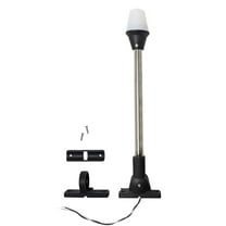Pactrade Marine 12V Marine Boat Yacht Pontoon Navigation Anchor Light 360 Degrees All Around White Color Splashproof Black Housing (LED Dual Adjustable Bases (H=16"))