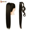 thumbnail image 2 of Spencer 24" Long Straight Clips Wig Velcro Dip Dyed Clip in Wrap Around Hair Extensions Synthetic Hairpiece "Dark Brown", 2 of 8