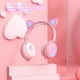 thumbnail image 3 of Bearachild Auriculares brillantes con luz LED, Oreja de Gato, regalo para niñas, auriculares para niños, inalámbricos, estéreo HIFI, graves, Cables de audio/vídeo violeta claro empaquetado en caja, 3 of 5