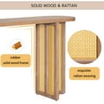 thumbnail image 6 of Natural Wood Wash Farmhouse Rattan Console Table for Living Room Entryway (47.8x14x30 Inch), 6 of 12