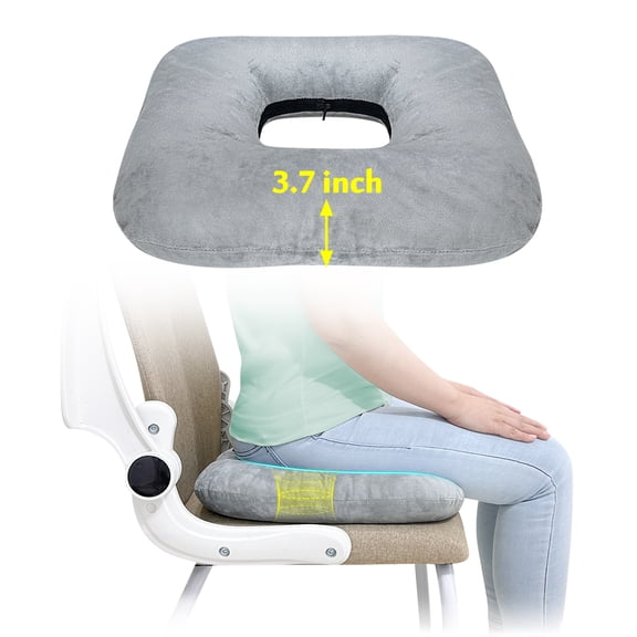 Donut Pillow Cushion for Tailbone Pain Relief, Hemorrhoid, Pregnancy, Post-Surgery Recovery, Bed Sores & Pressure Ulcer Relief - Comfortable Seat Cushion for Long Sitting