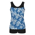 thumbnail image 6 of Aboser Womens Tankini Swimsuit Tummy Control Two Piece Bathing Suit Swim Top with Buttom Swimming Sets Boho Floral Printing Swimwear Full Coverage Tankini Set Navy L, 6 of 6