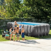 Intex 18' x 9' x 52" Ultra Frame Rectangular Above Ground Swimming Pool with Sand Filter Pump