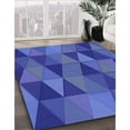 thumbnail image 3 of Ahgly Tapis d'Intérieur Lavable en Machine Carré Transitionnel Bleu Orchidée, 6 Pieds Carré, 3 of 7