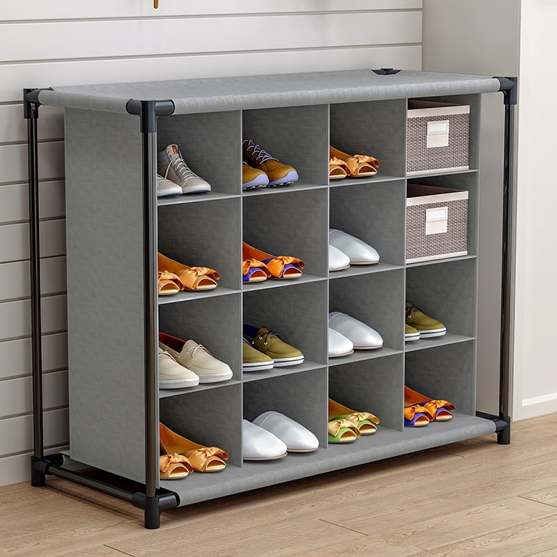 Large-Capacity Shoe Organizer Rack, 16 Cube Shoe Storage Cabinet Shoe