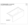 thumbnail image 4 of Aqua Eden CVTAP603222R0 60" Acrylic Rectangular 3-Wall Alcove Tub, Right Hand Drain, Glossy White/Matte Black, 4 of 4