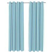 Jordan Manufacturing 54" x 84" Caribbean Blue Stripe Grommet Semi Sheer Outdoor Curtain Panel