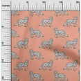 thumbnail image 1 of oneOone Cotton Silk Fabric Fox Block Printed Craft Fabric BTY 42 Inch Wide, 1 of 4
