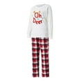 thumbnail image 3 of Gureui Family Matching Pajamas Christmas Letter Print Long Sleeve Tops and Casual Plaid Pants Sleepwear, 3 of 10