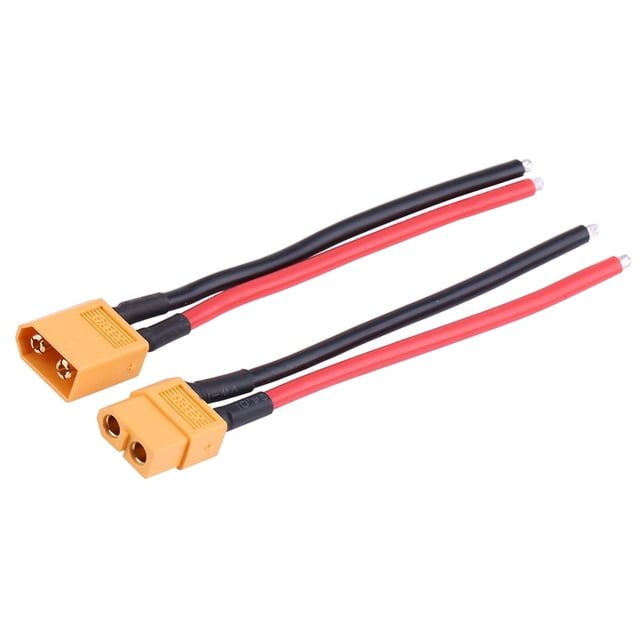 XT60 Connector, 2Pcs Male Female Adapter with 14AWG Silicone Cable for RC Battery, High Power Application