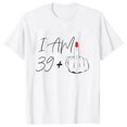 thumbnail image 4 of Camiseta I Am 39+ con dedo medio para mujer, camisetas para fiesta del 40 cumpleaños, ropa de calle estética, camisetas de manga corta, camiseta de gran tamaño para mujer, 4 of 4