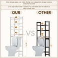 thumbnail image 5 of Enogets Over the Toilet Storage, Bamboo Bathroom Shelf Organizer with 2 Baskets & 4 Hooks, 4-Tier Space Saver, 5 of 8