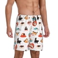 thumbnail image 2 of Balery funny cats celebrating Valentine's Day Pantalones cortos de pijama de punto de algodón para hombre con cinturilla y bolsillos-4X-Large, 2 of 6