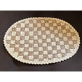 thumbnail image 1 of Set of 6 Rattan Woven Jute 12”X8” Oval Placemats Checkered Pattern Hand Made Dining Kitchen Table Accessory New, 1 of 1
