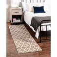 thumbnail image 2 of Unique Loom 3118697 2 ft. 7 in. x 19 ft. 8 in. Philadelphia Trellis Runner Rug, Light Brown, 2 of 10