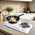 thumbnail image 2 of Courant Electric Double Burner, Portable, Sleek Design, White, 2 of 6
