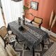 thumbnail image 2 of Cotton Linen Tablecloth Geometric Print Tribe Table Cover Farmhouse Rectangle/Oblong Tablecloth for Kitchen Dining Party Tabletop Decoration (Dark Grey,140*200cm), 2 of 5