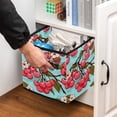 thumbnail image 5 of Cherry Collapsible Storage Cubes, Cube Organizer Bins with Handle, 10.8"x10.5"x10.6", Large Capacity, 5 of 6