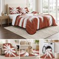 thumbnail image 6 of Quilts Queen Size Bedding Set, Tropical Plants Lightweight Quilted Comforter, Orange Red Summer Coastal Palm Tree Leaves Reversible Bedspread Coverlet with Pillow Covers for All Season, 90" x 96", 6 of 9