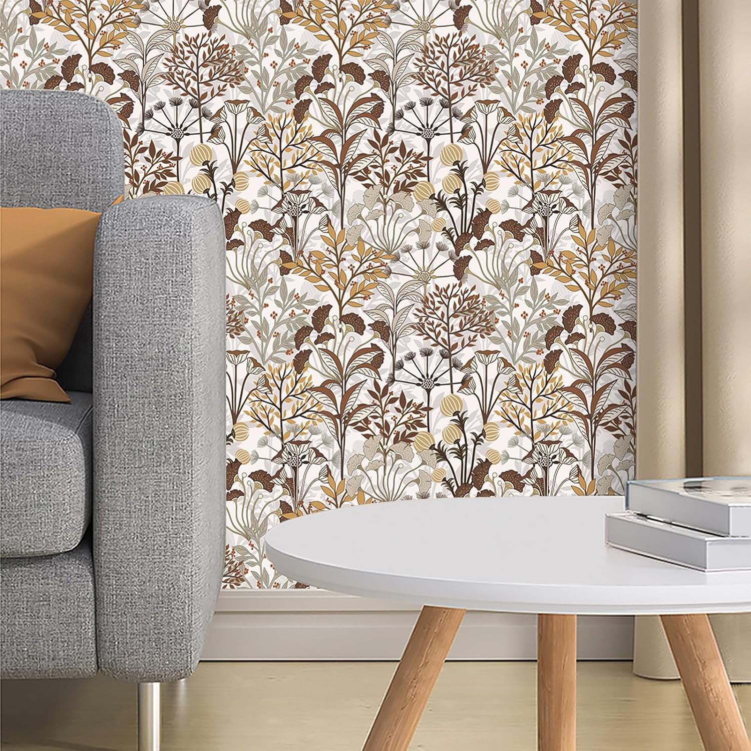 (4 pack) Abyssaly 17.7"×118" Peel and Stick Floral Wallpaper Removable Wallpaper Self-adhesive Vinyl Wallpaper for Wall Decoration, Home Renovation Covering Antique Furniture