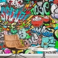 thumbnail image 2 of Idea4wall 6pcs Mural Vibrant Neon Spray Paint Typography Graffiti & Street Art Pop Stick Wallpaper Removable Wall Murals Large Wall Stickers for Home Decoration, 100"x144", 2 of 5