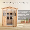 thumbnail image 2 of 4 Person Outdoor Sauna, Far Infrared Sauna for Home, 2050W Outdoor Far Infrared Sauna, Hemlock Wood Low EMF Wooden Sauna,  Indoor Home Sauna with LED Reading Lamp, 360° Stereo Speaker, 2 of 8