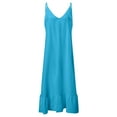 thumbnail image 6 of Sngxgn Full Slip for Women Under Dress Chemise Casual Solid Sleeveless Dress(Blue,M), 6 of 8