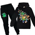 thumbnail image 1 of Tracksuit Set Kids Hooded Hoodie Sweatshirt + Trousers Outfitblack, 1 of 2